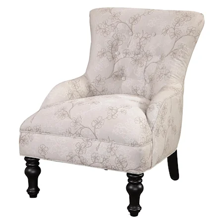 Traditional Styled, Button Tufted Back Chair with Classic Cottage Look